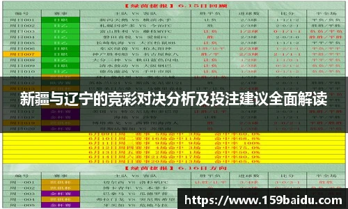 新疆与辽宁的竞彩对决分析及投注建议全面解读